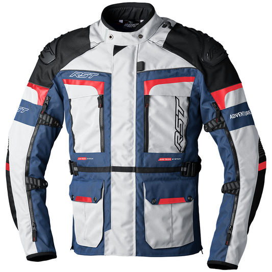 RST PRO SERIES ADVENTURE-X CE Mens Textile Jacket -  Silver Blue Red