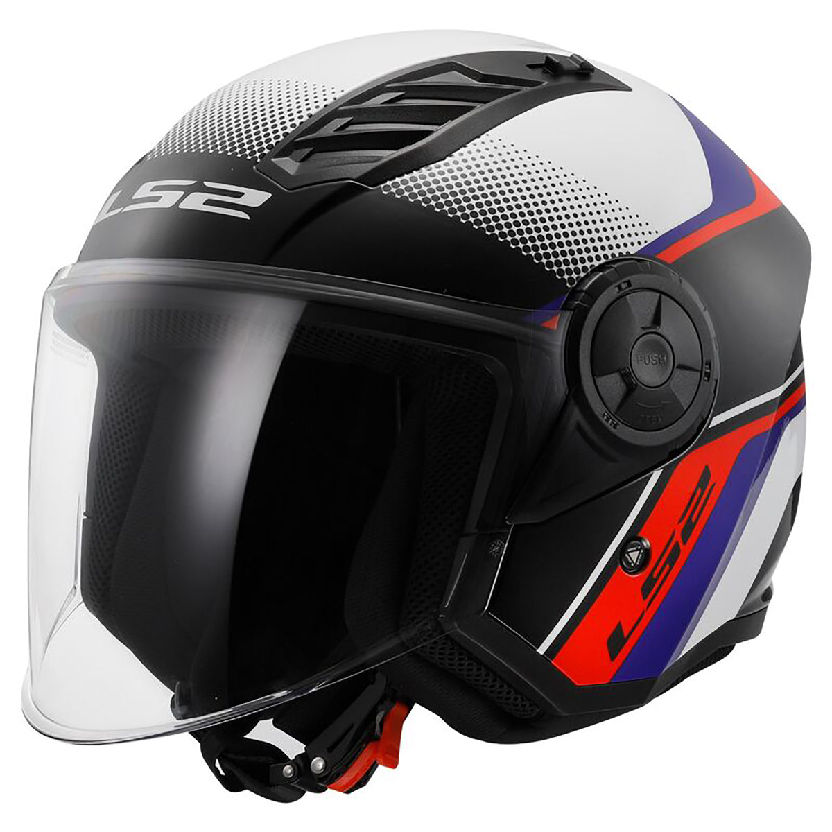 LS2 OF616 AIRFLOW-II RUSH OPEN FACE HELMET - BLUE WHITE