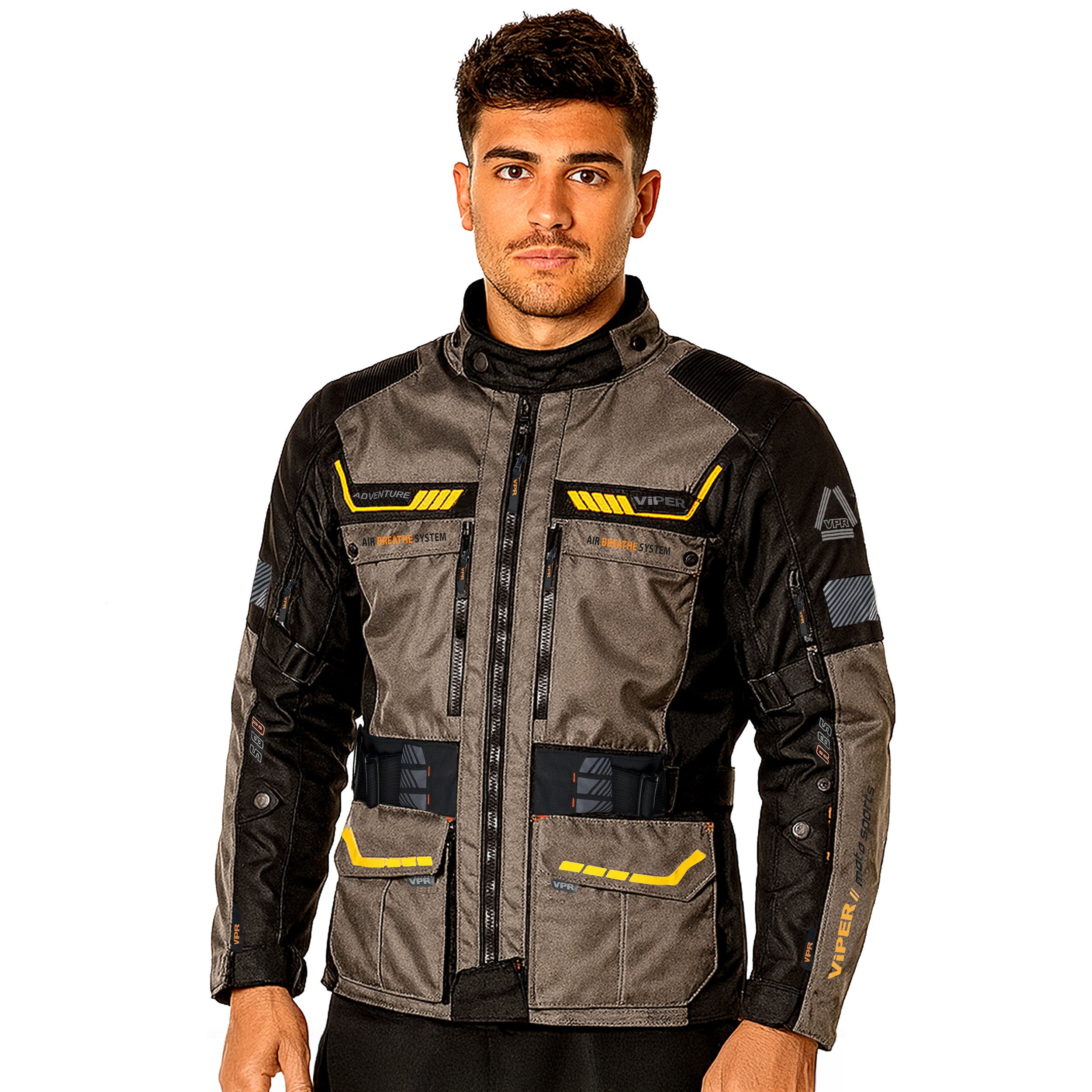 ViPER Guard Adventure Jacket Textile CE Grey Black – Riderwear