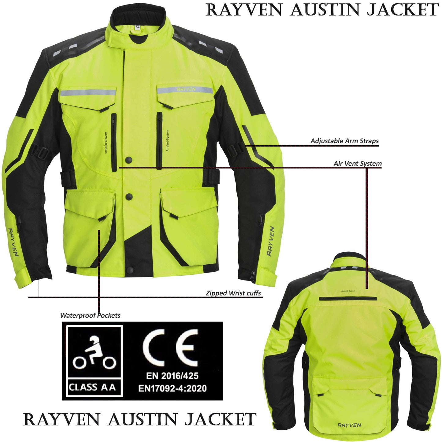 RAYVEN AUSTIN CE TEXTILE JACKET - FLUO YELLOW