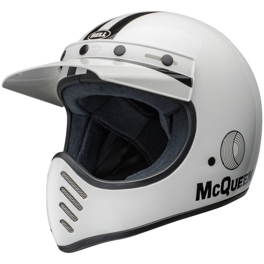 Bell Cruiser 2024 Moto-3 Adult Helmet (Steve McQueen 'Any Given Sunday' White/Black)