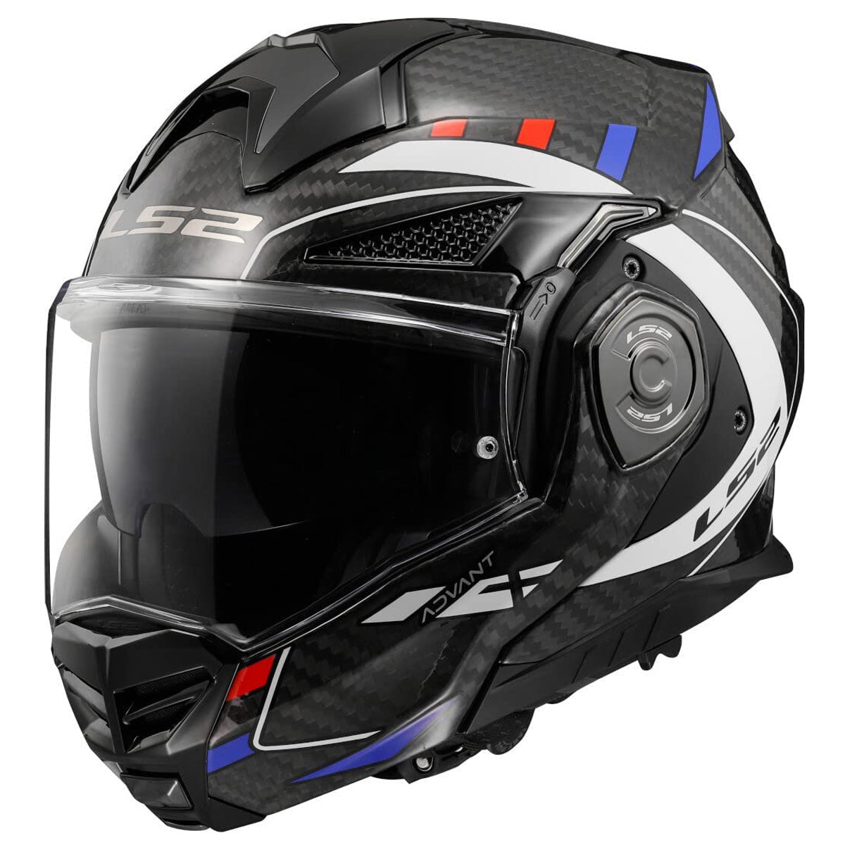LS2 FF901 ADVANT X CARBON FLIP-UP HELMET - FUTURE WHITE BLUE
