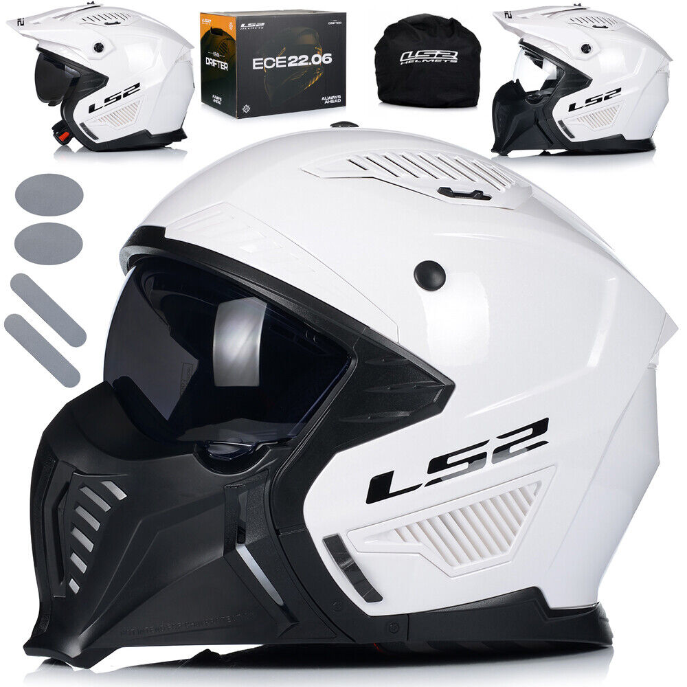 Riderwear | LS2 OF606 DRIFTER Convertible Helmet - White