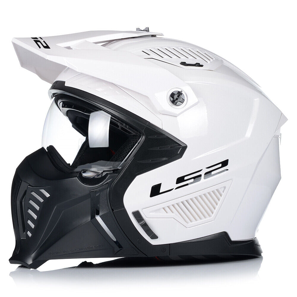 Riderwear | LS2 OF606 DRIFTER Convertible Helmet - White