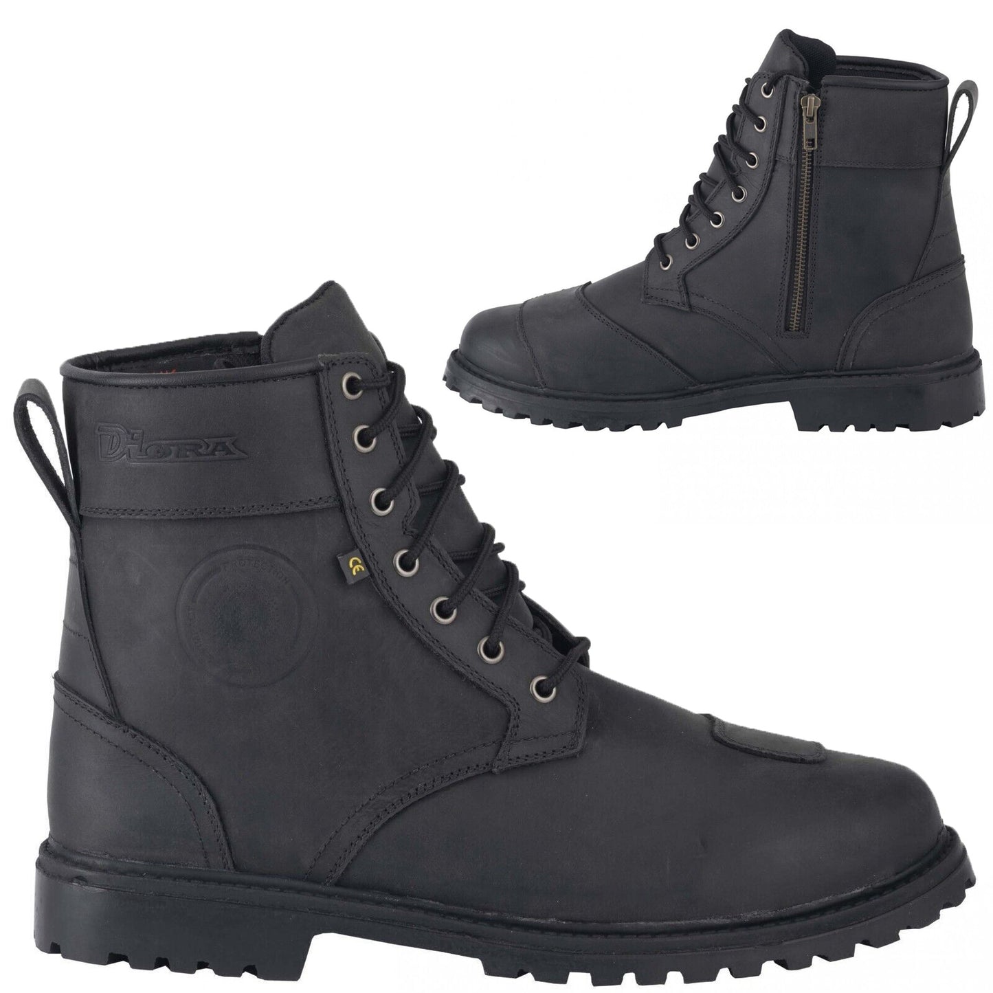 DIORA RENEGADE LEATHER ANKLE BOOTS - BLACK