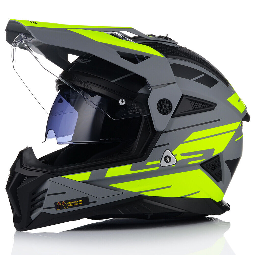 LS2 MX702 Pioneer II Adventure Helmet NAMIB Matt Grey Yellow Riderwear