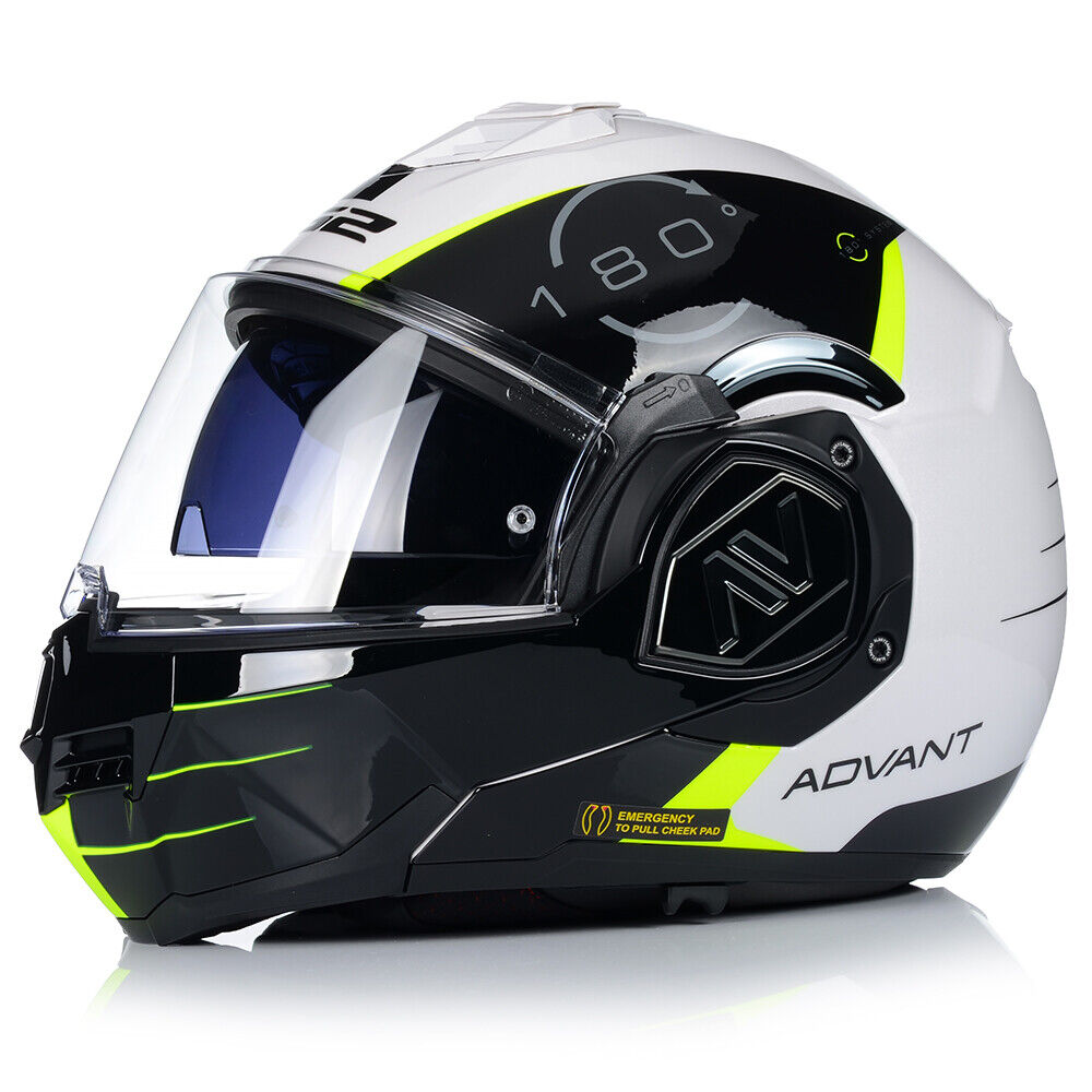 LS2 FF906 ADVANT CODEX FLIP-UP HELMET- WHITE BLACK
