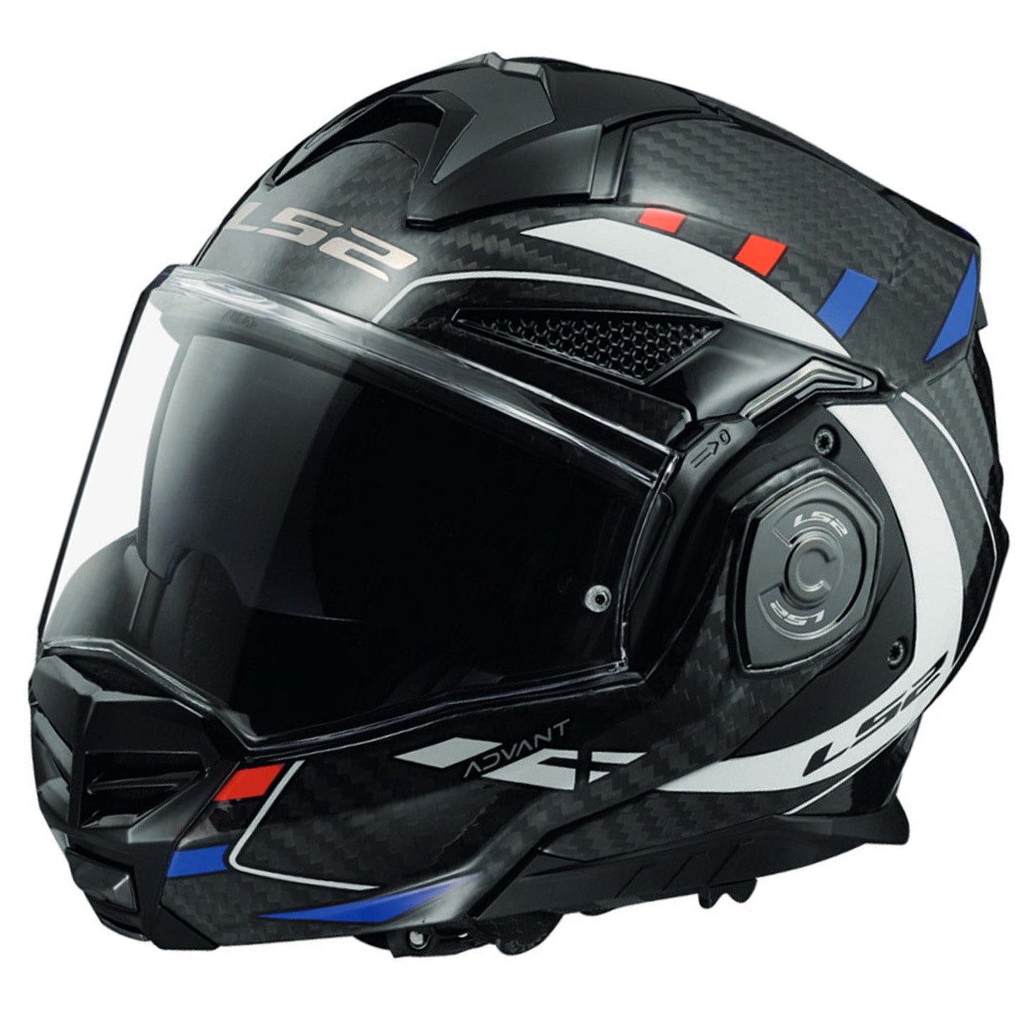 LS2 FF901 ADVANT X CARBON FLIP-UP HELMET - FUTURE WHITE BLUE