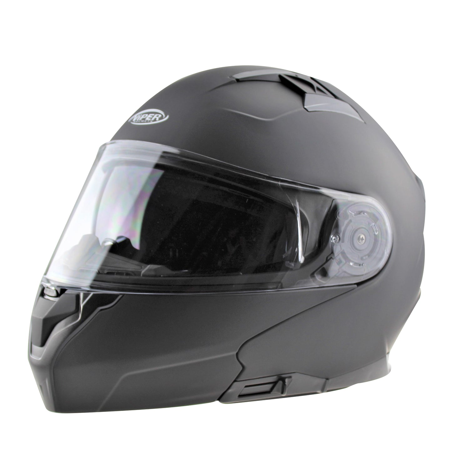 VIPER RSV345 FLIP UP MOTORBIKE HELMET - MATT BLACK