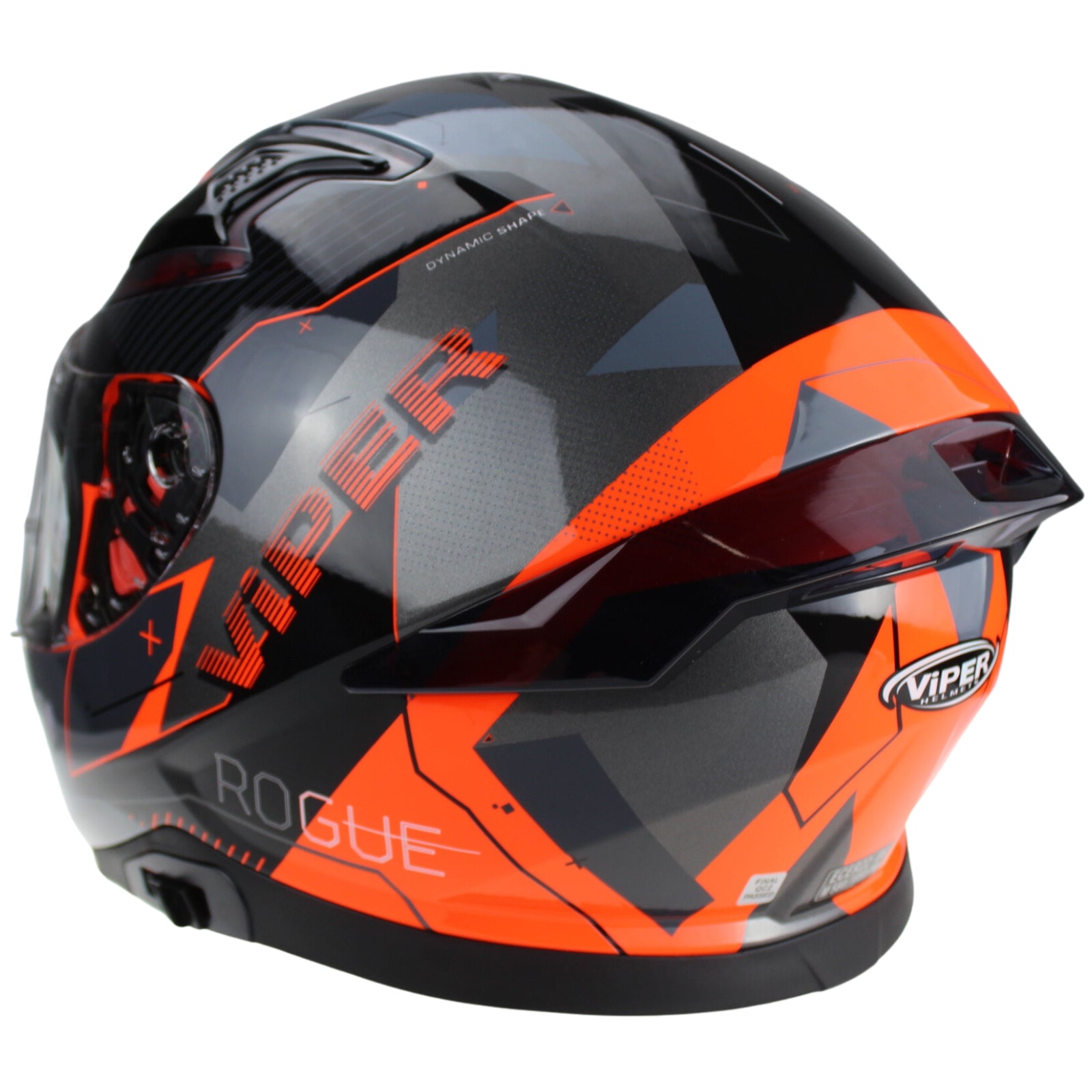 VIPER RSV95 FULL FACE HELMET - ROGUE SHINY BLACK ORANGE