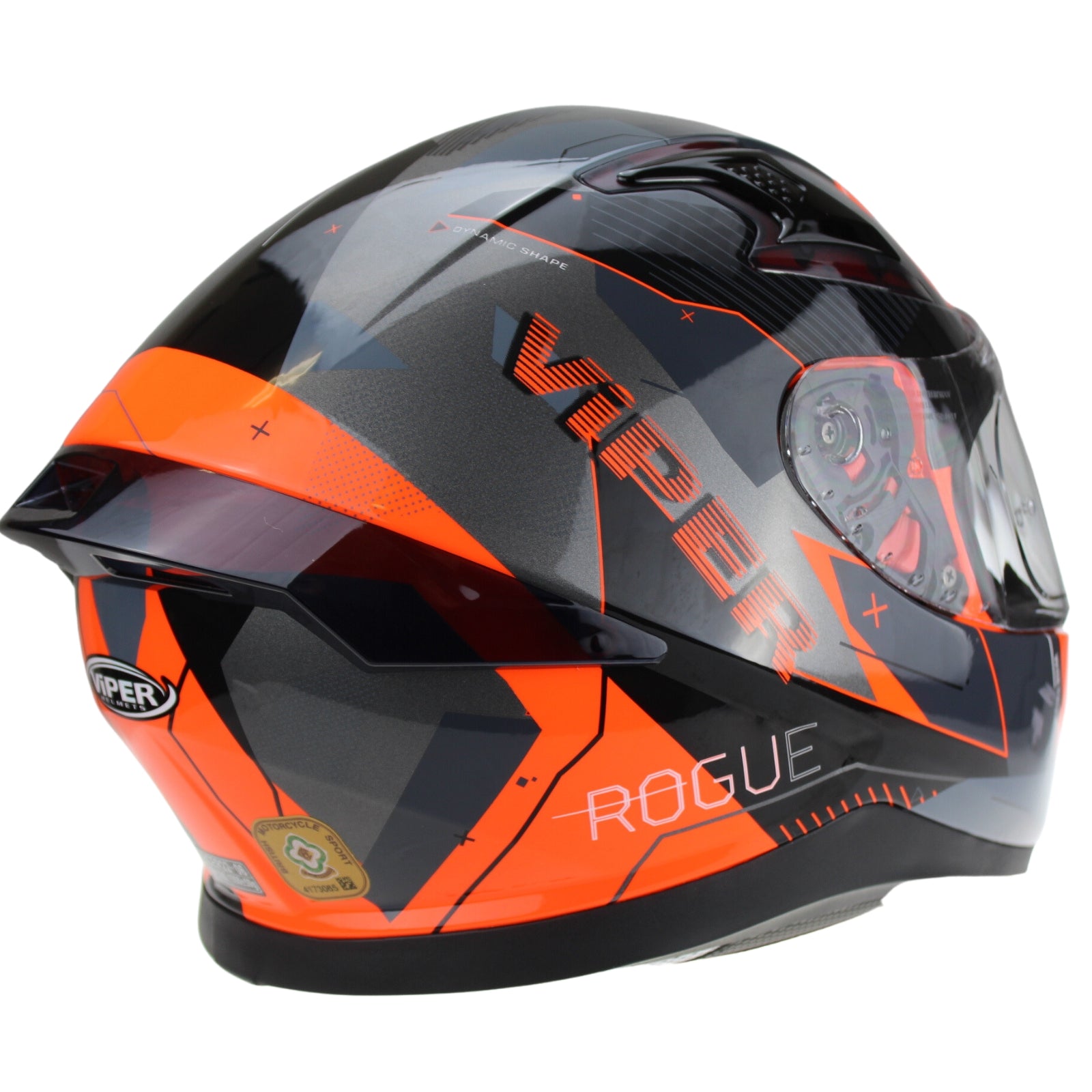 VIPER RSV95 FULL FACE HELMET - ROGUE SHINY BLACK ORANGE