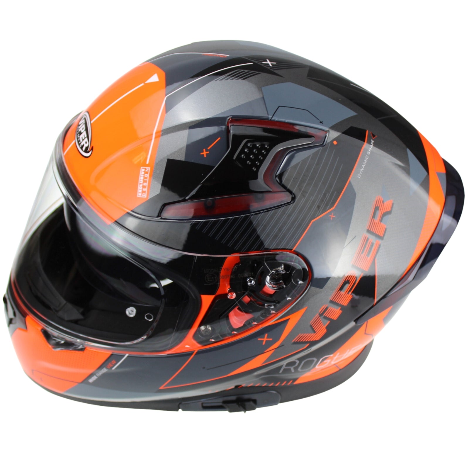 VIPER RSV95 FULL FACE HELMET - ROGUE SHINY BLACK ORANGE
