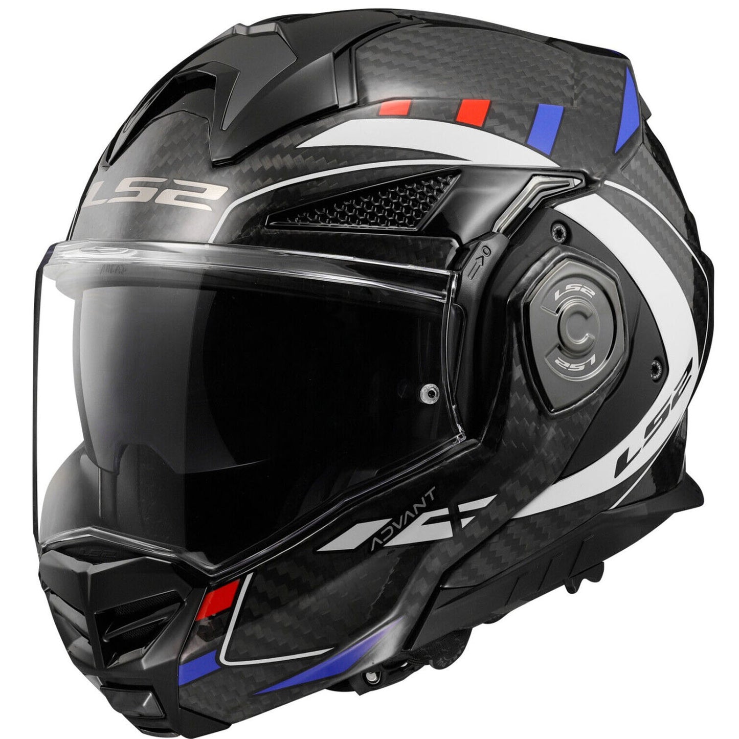 LS2 FF901 ADVANT X CARBON FLIP-UP HELMET - FUTURE WHITE BLUE