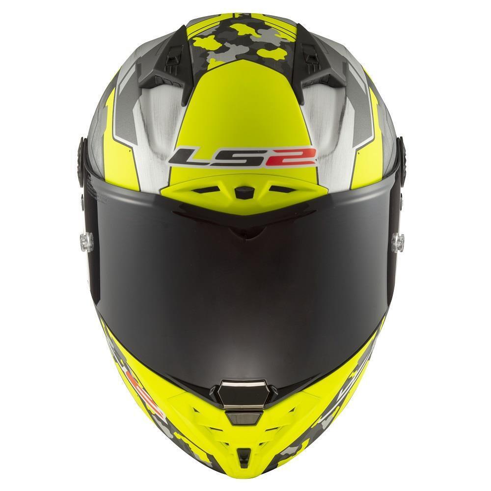 LS2 FF805 THUNDER CARBON RACING HELMET- SPACE YELLOW GREY