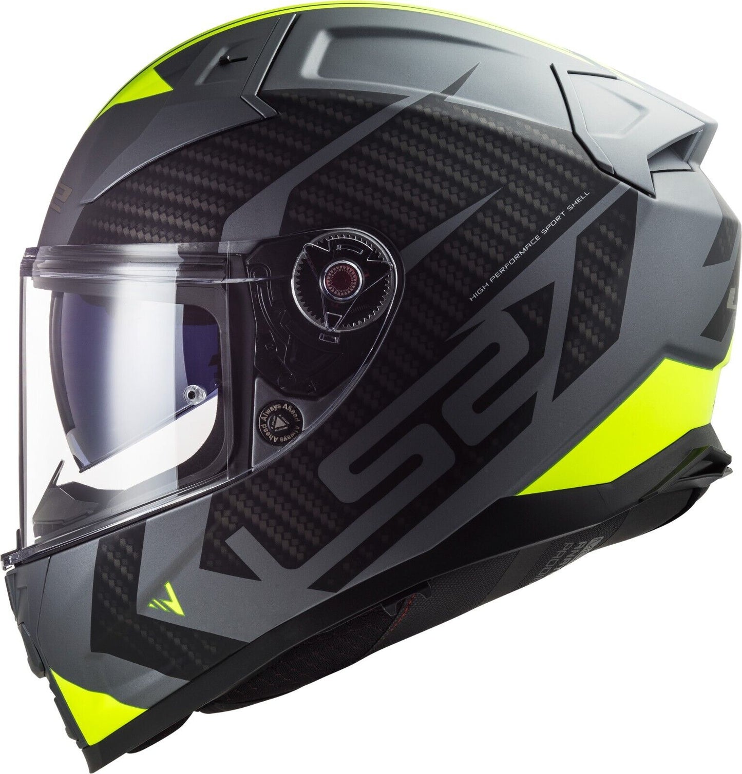 LS2 FF811 VECTOR II SPLITTER FIBREGLASS HELMET - TITANIUM YELLOW