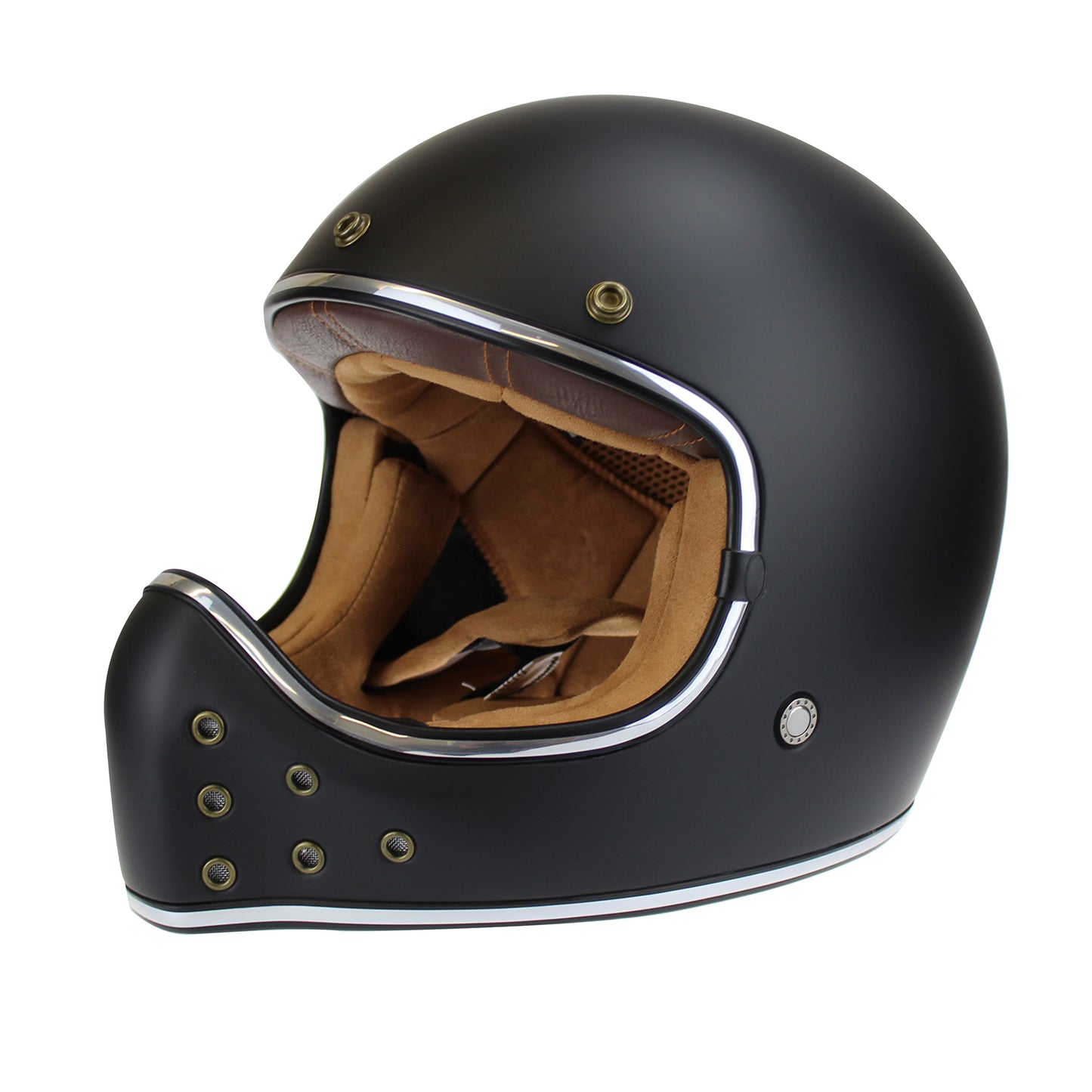 Vintage Classic Fibreglass Helmet F701MX Matt Black