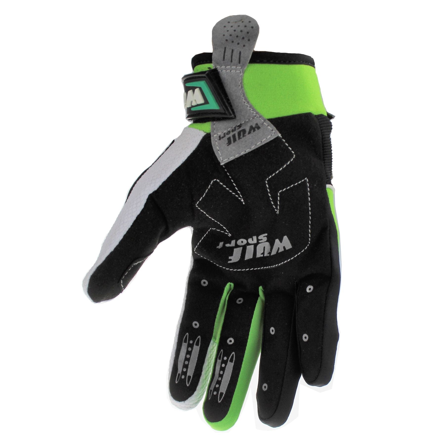 WULFSPORT ADULT STRATOS MOTOCROSS GLOVES - GREEN