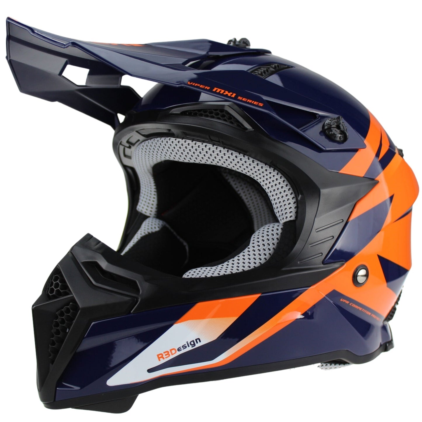 Viper Rsx221 Mx Motorbike Helmet Blue Orange