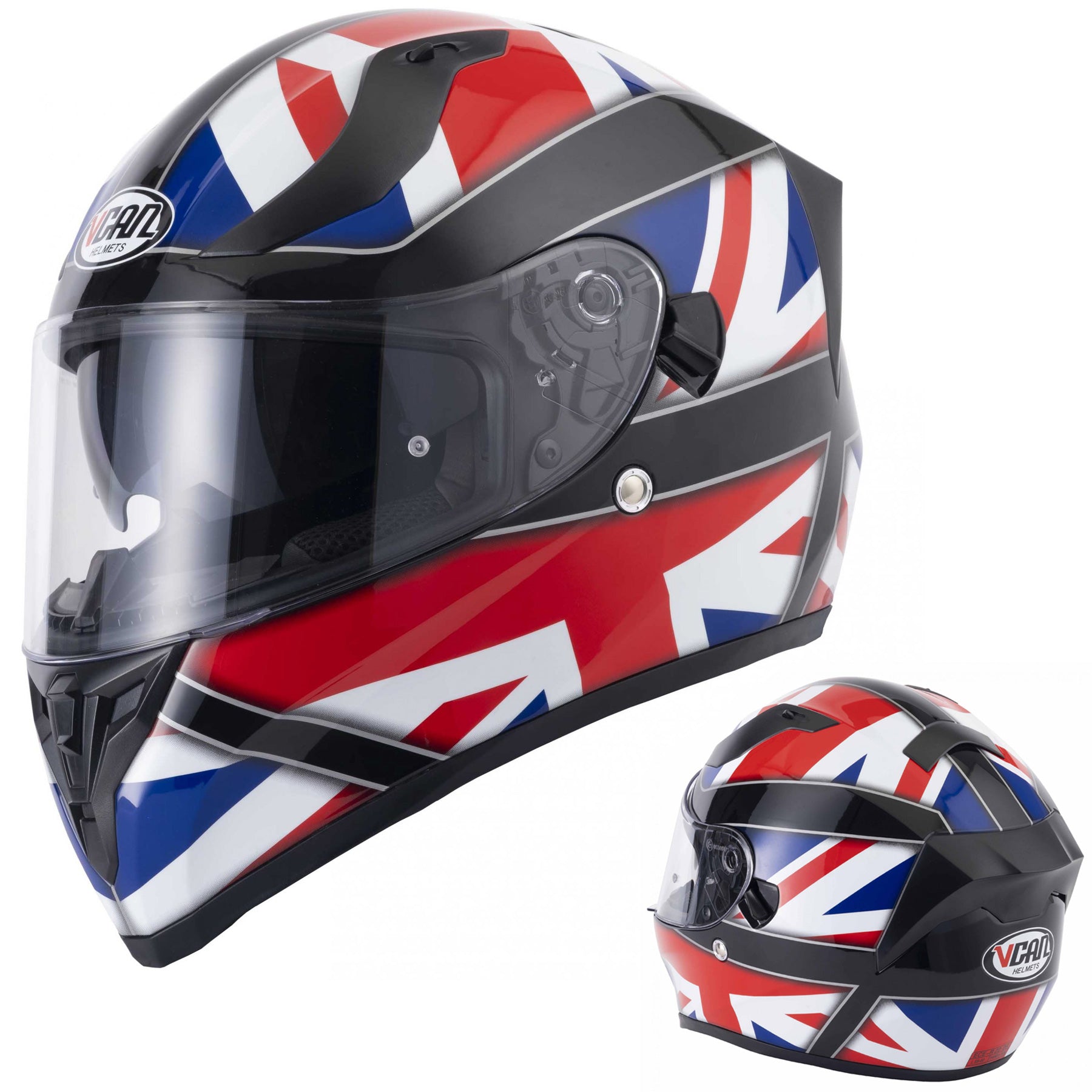 Riderwear | VCAN H128 Union Jack Full Face Helmet