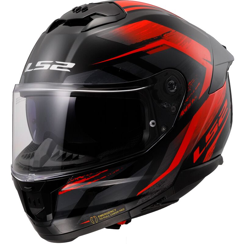 Riderwear | LS2 FF808 STREAM-II Full Face Helmet, Fury Black Red