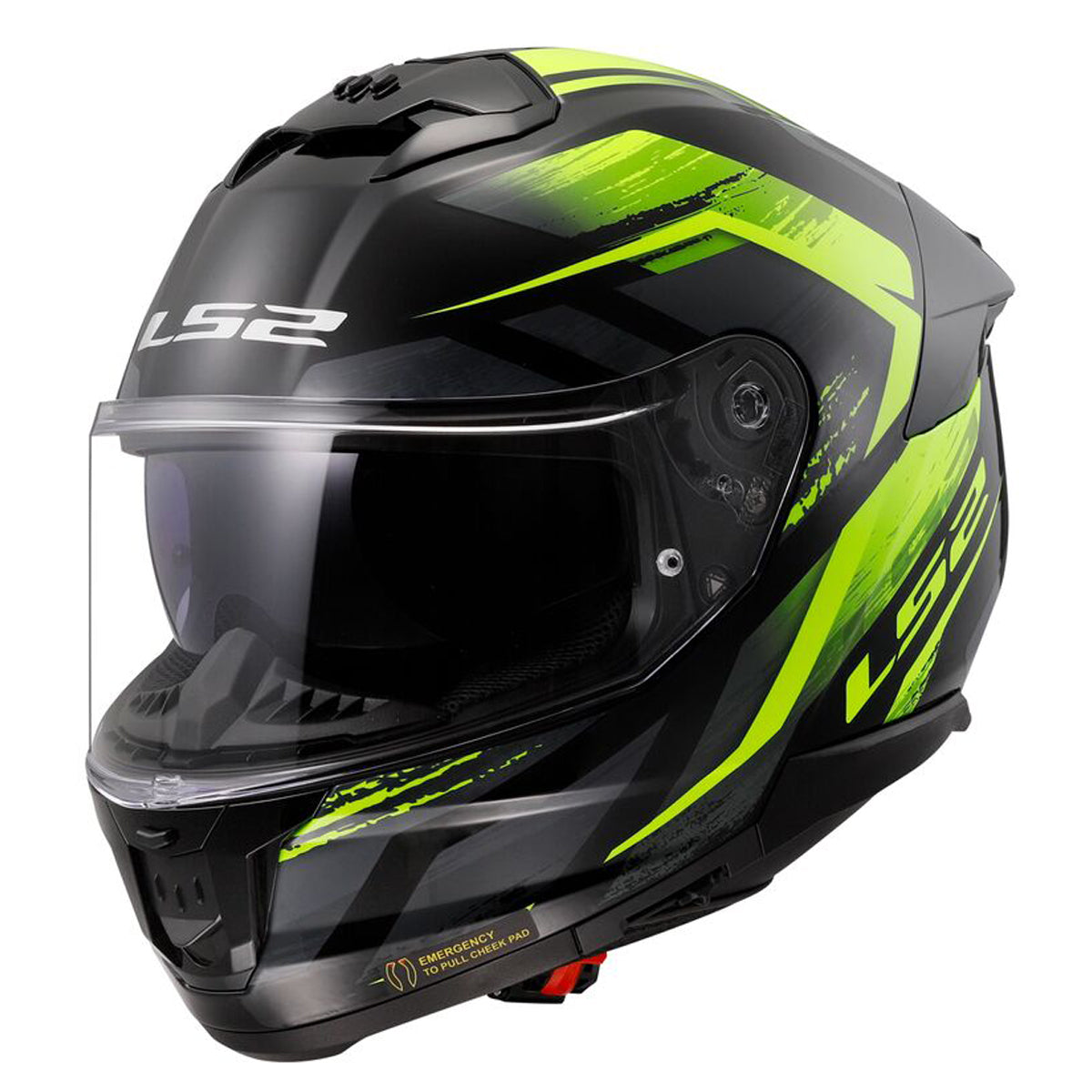 Riderwear | LS2 FF808 STREAM-II Full Face Helmet, Fury Black HiViz