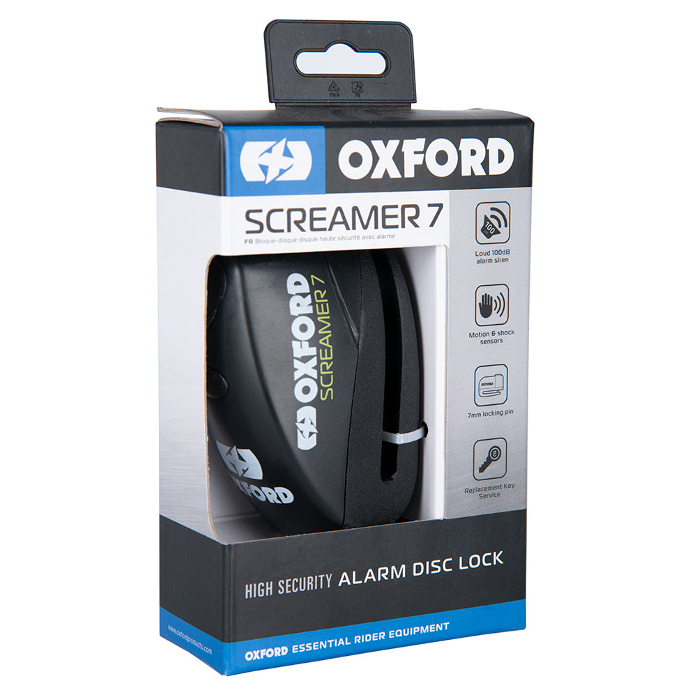 Oxford Screamer7 Alarm Disc Lock - Black/Black
