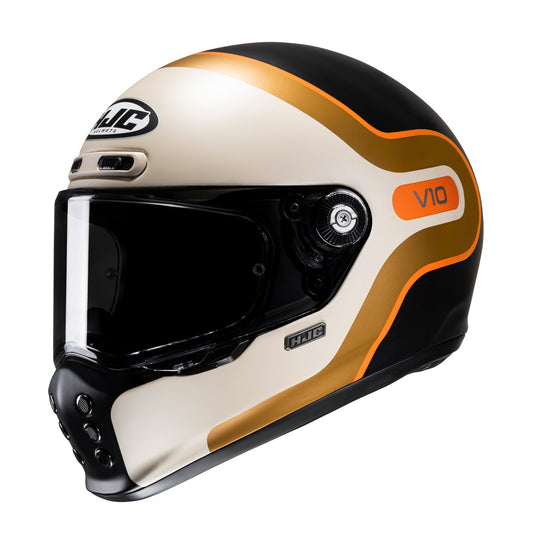 HJC V10 Grape Motorcycle Full Face Helmet - Gold/Orange