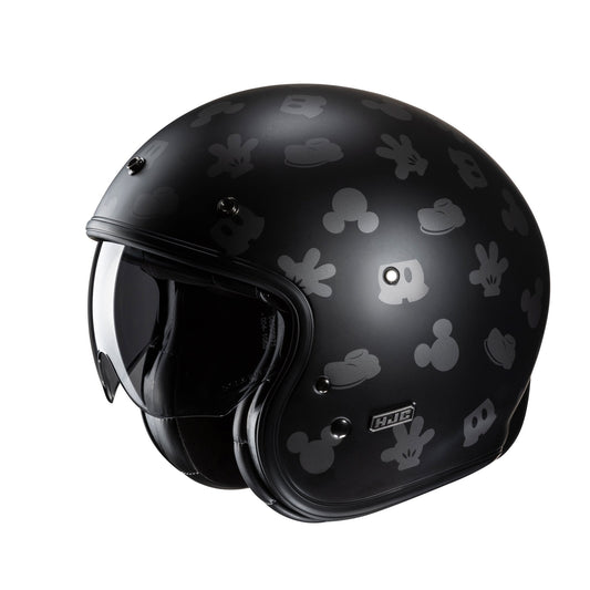 HJC V31 Disney Mickey Motorcycle Open Face Helmet - Black