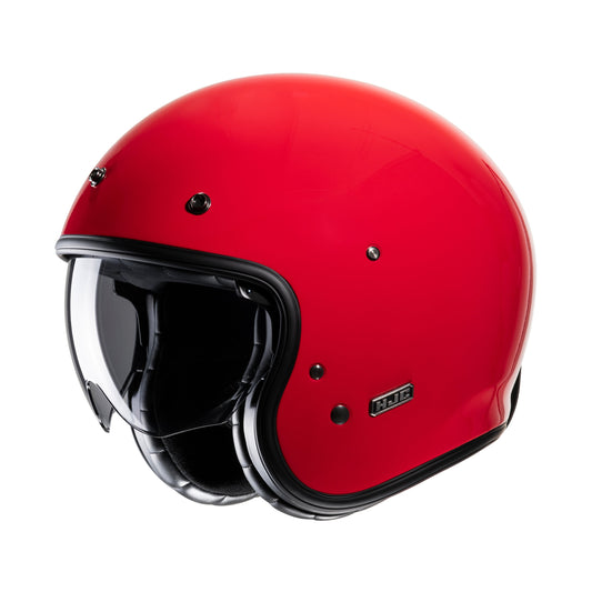 HJC V31 Motorcycle Open Face Helmet - Plain Red