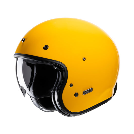 HJC V31 Motorcycle Open Face Helmet - Plain Yellow