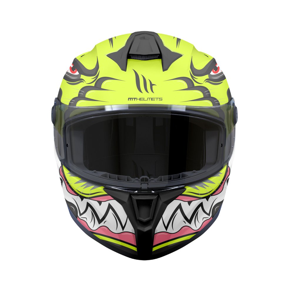 MT Targo S Toby Motorcycle Full Face Helmet - Matt Fluo Yellow