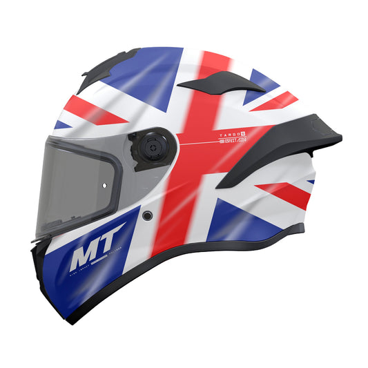 MT Targo S Britain Motorcycle Full Face Helmet - Gloss Red/White/Blue