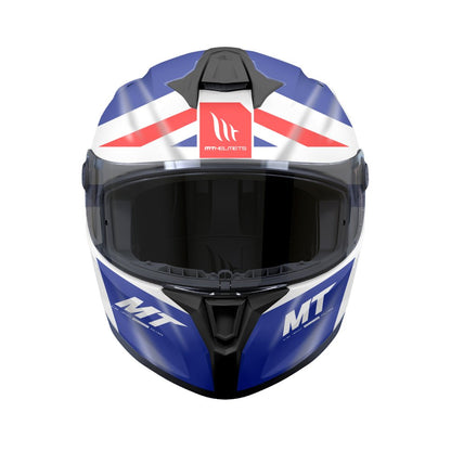 MT Targo S Britain Motorcycle Full Face Helmet - Gloss Red/White/Blue