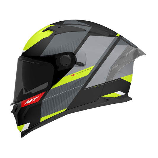 MT Braker SV Chento Motorcycle Full Face Helmet - Matt Black/Fluo Yellow