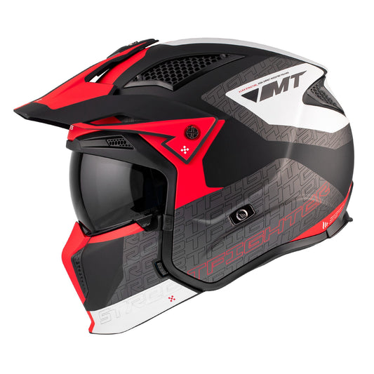 MT Streetfighter SV S Totem Motorcycle Full Face Helmet - Matt Black/Red/White
