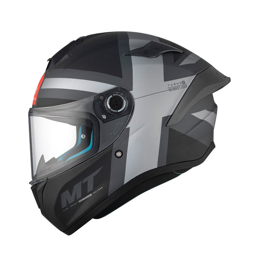 MT Targo S Britain Motorcycle Full Face Helmet - Matt Grey/Antracite