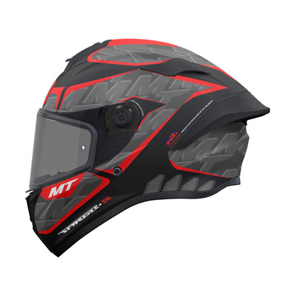 MT Targo S Surt Motorcycle Full Face Helmet - Matt Black/Grey/Red