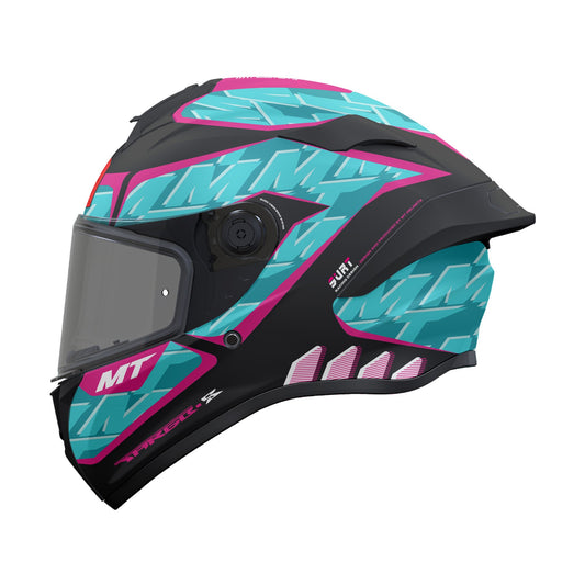 MT Targo S Surt Motorcycle Full Face Helmet - Matt Black/Blue/Purple
