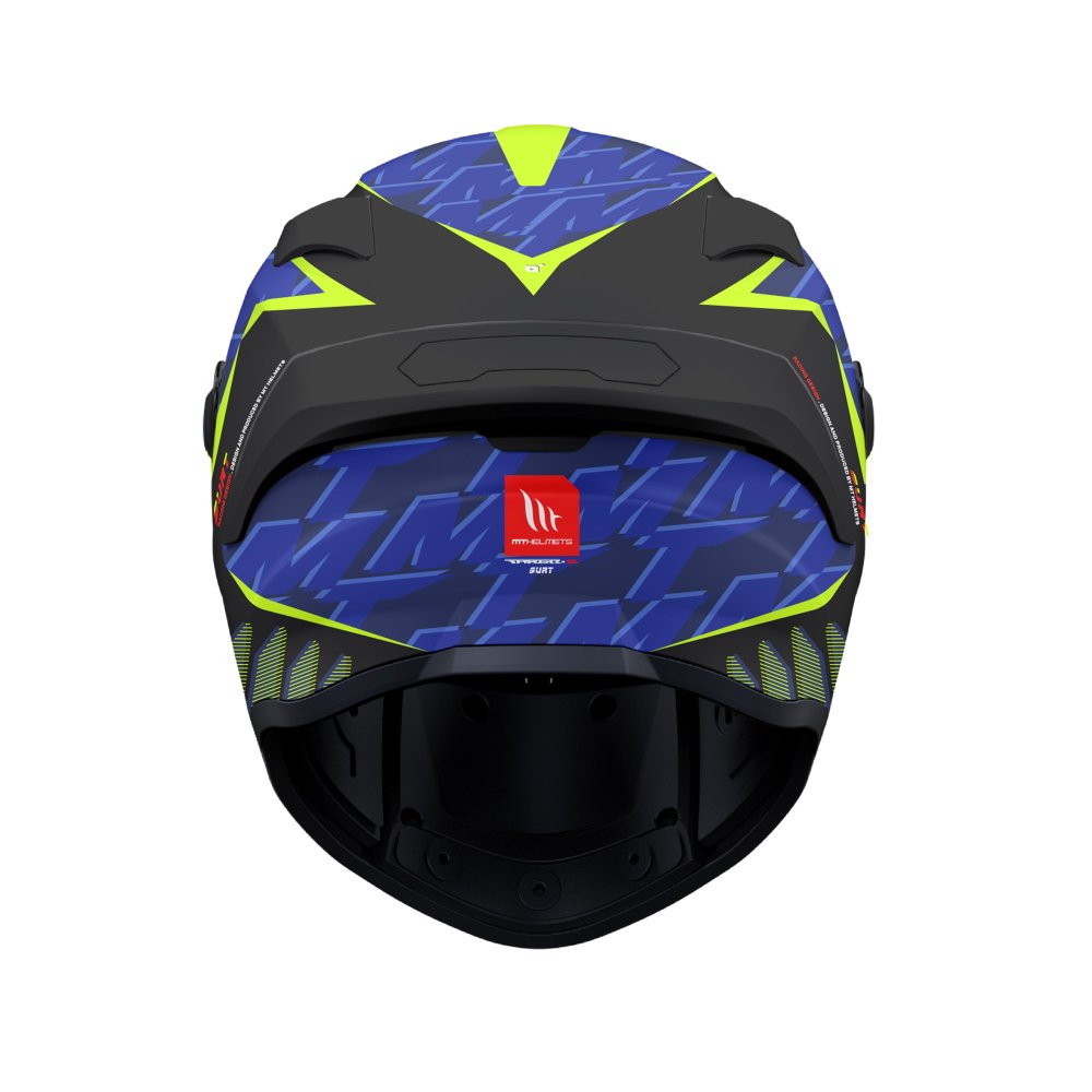 MT Targo S Surt Motorcycle Full Face Helmet - Matt Black/Blue/Yellow
