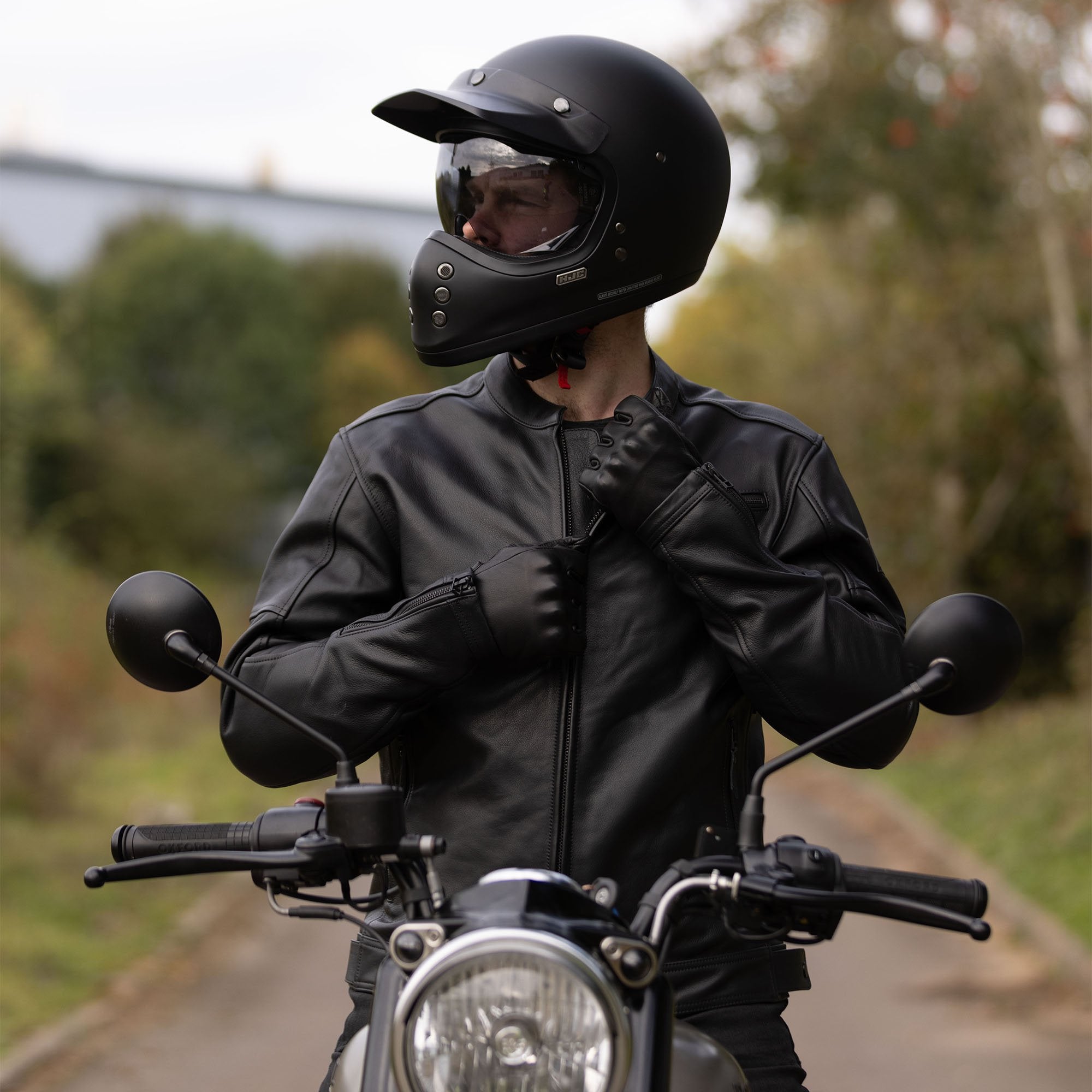 Motorcycle leather jacket sale sale