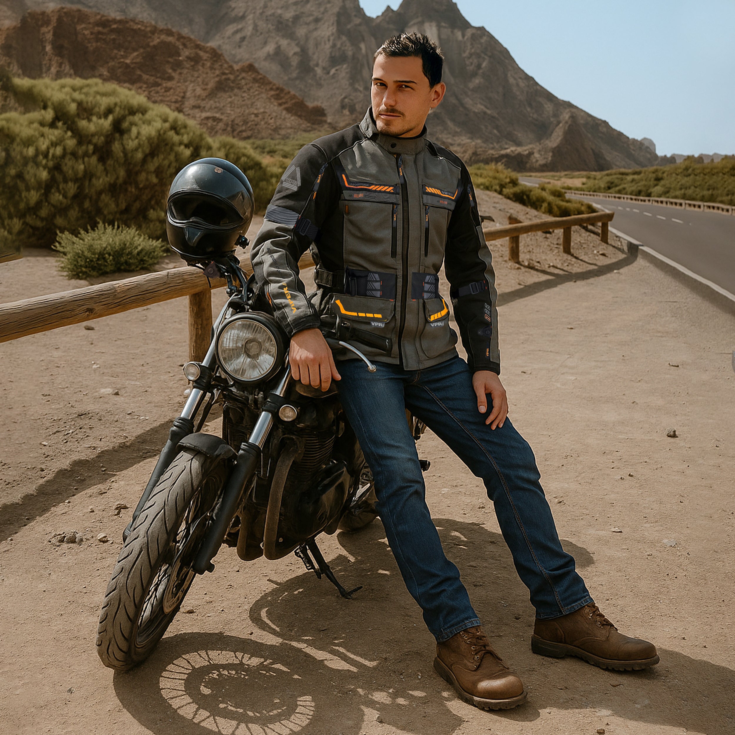 ViPER Guard Adventure Jacket Textile CE Grey Black – Riderwear