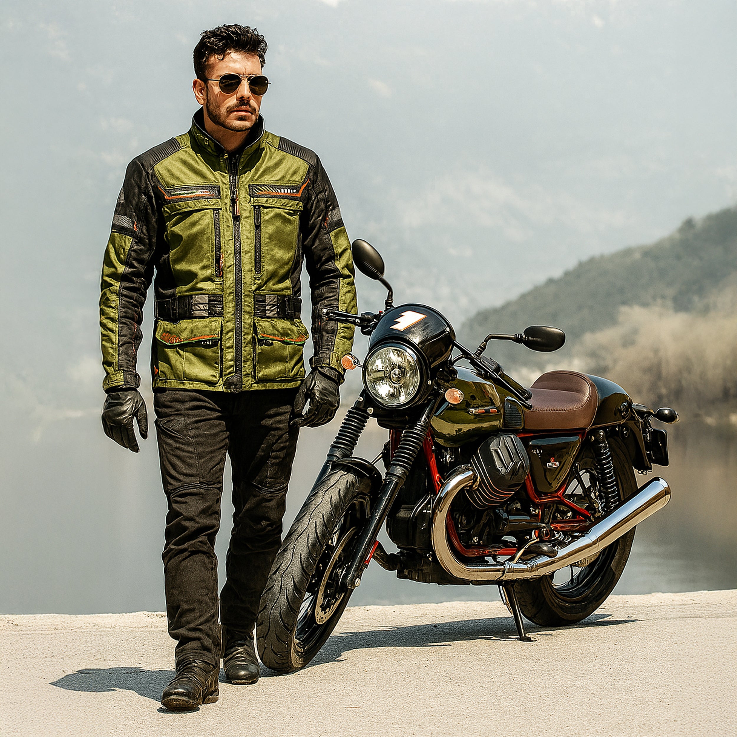 ViPER Guard Adventure Jacket Textile CE Olive Black – Riderwear