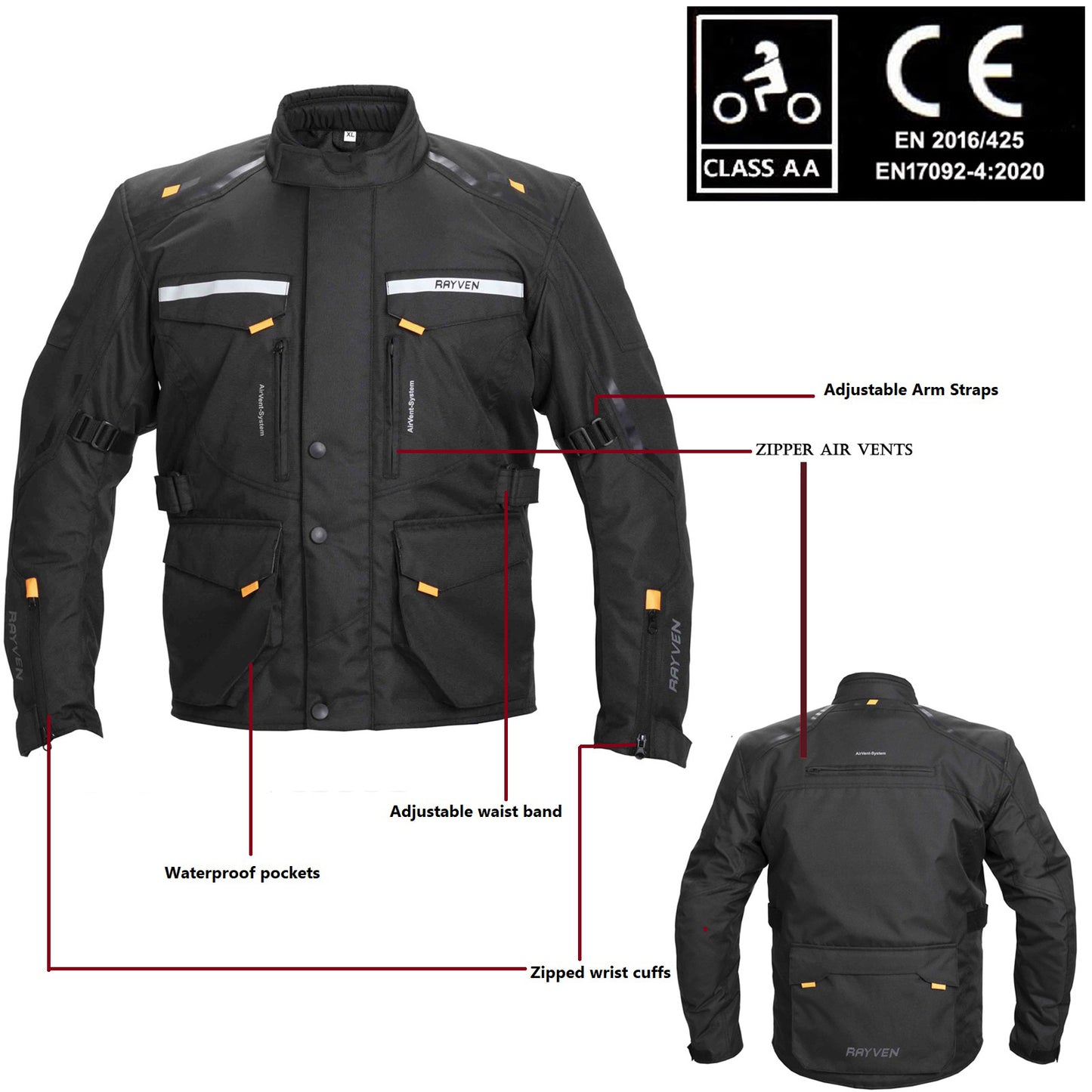 RAYVEN AUSTIN CE TEXTILE JACKET - BLACK