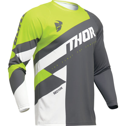 THOR SECTOR CHECKER MOTOCROSS JERSEY - CHARCOAL/ACID