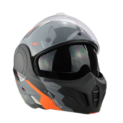 VPR.303 F242 Reverse Flip Modular P/J Helmet Verto Matt Grey Orange