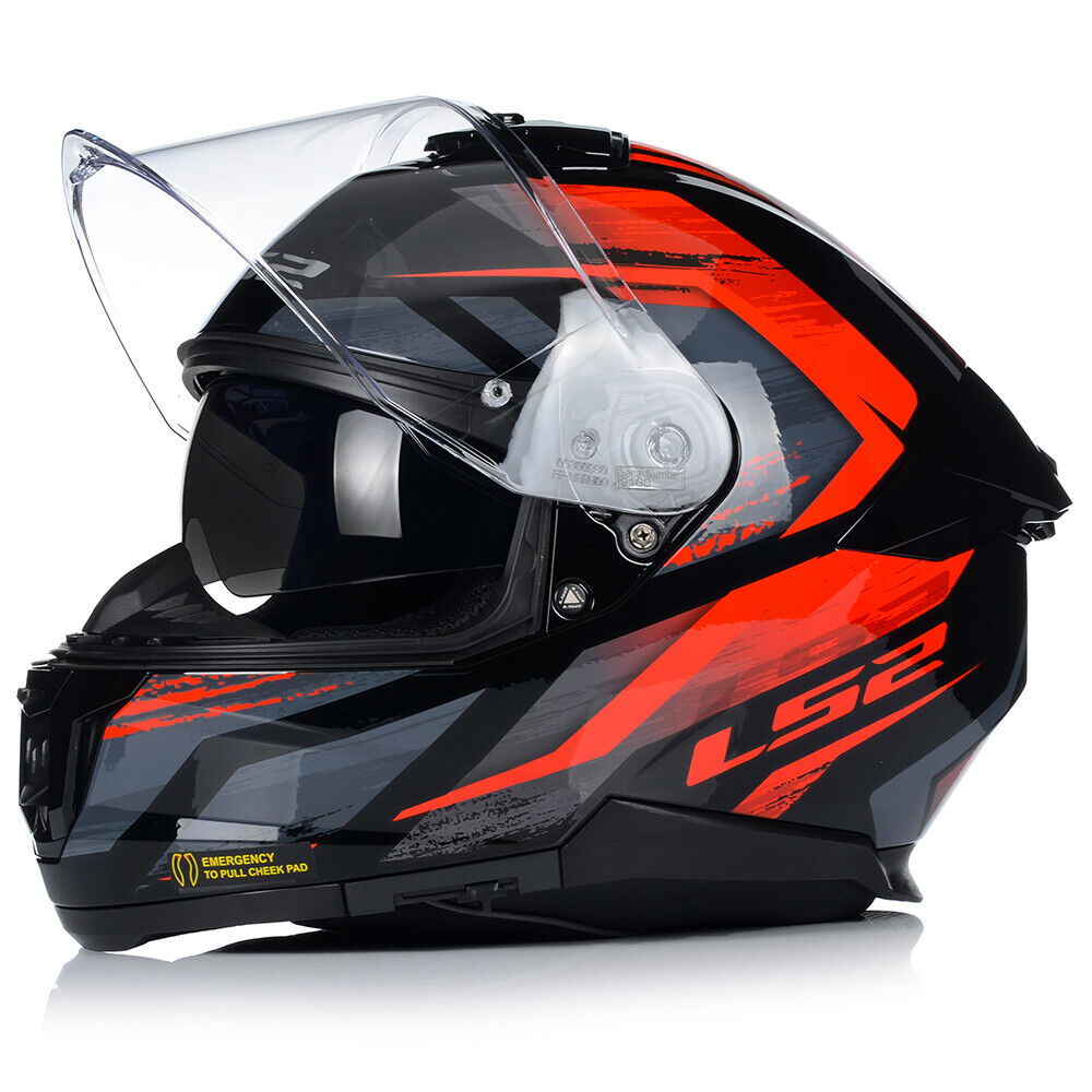 Riderwear | LS2 FF808 STREAM-II Full Face Helmet, Fury Black Red