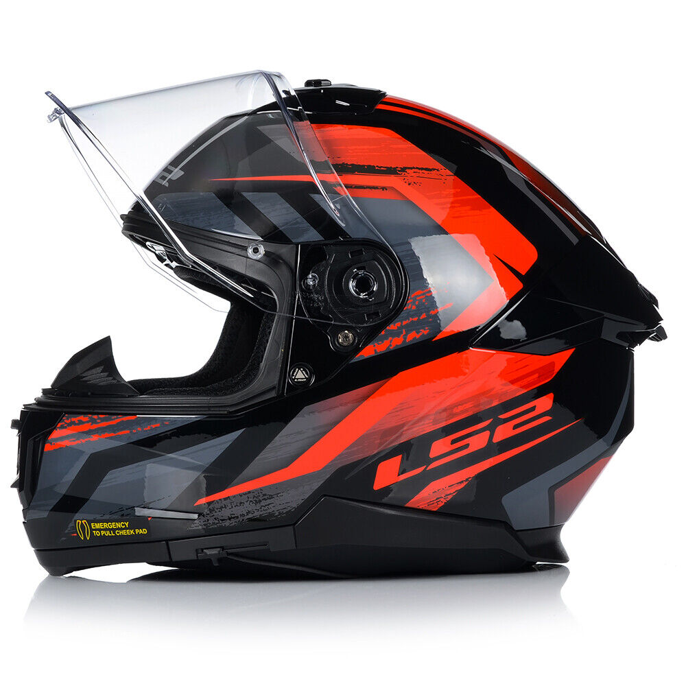 Riderwear | LS2 FF808 STREAM-II Full Face Helmet, Fury Black Red