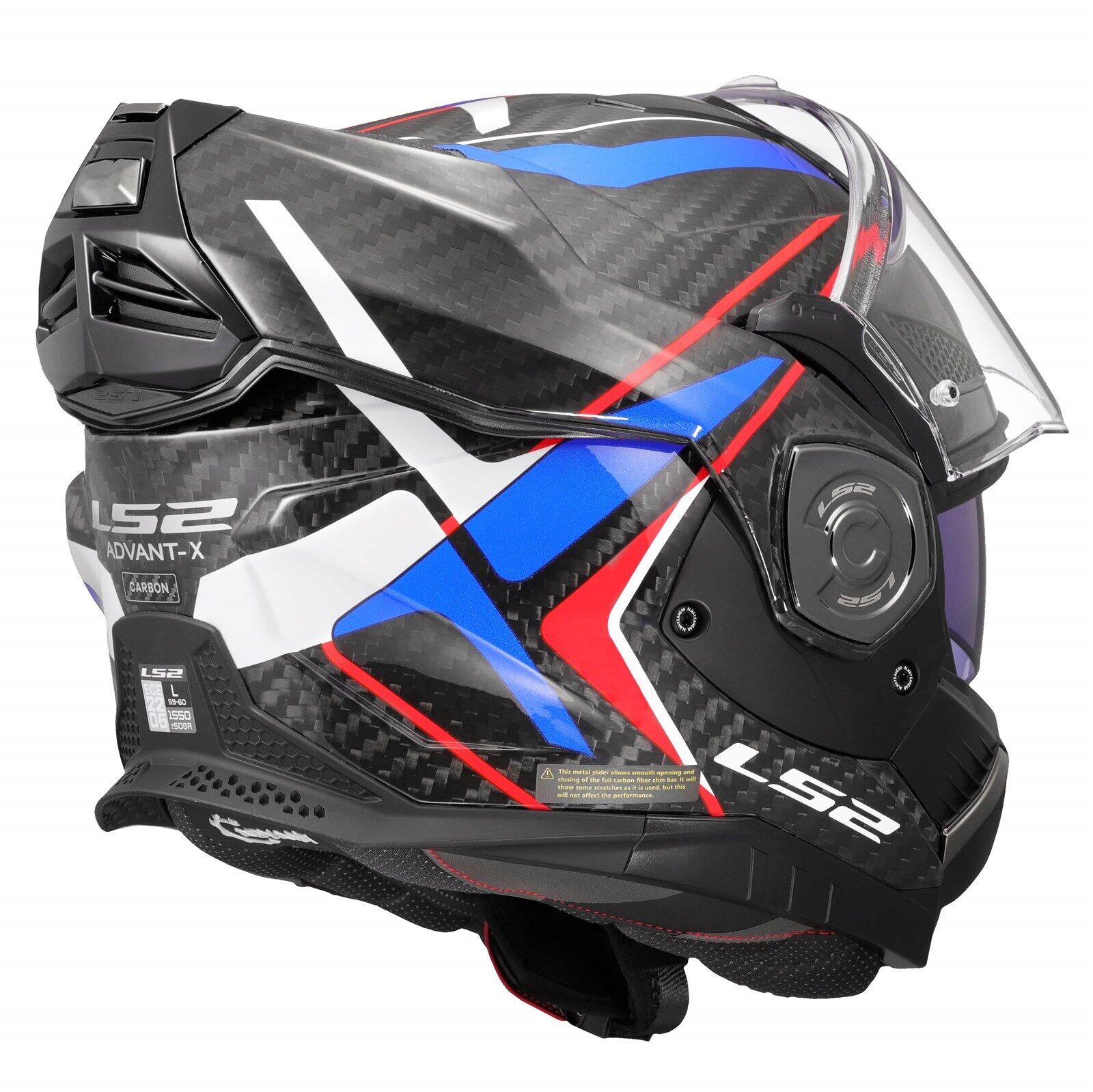 LS2 FF901 ADVANT X Carbon Modular Helmet - Future II White Blue