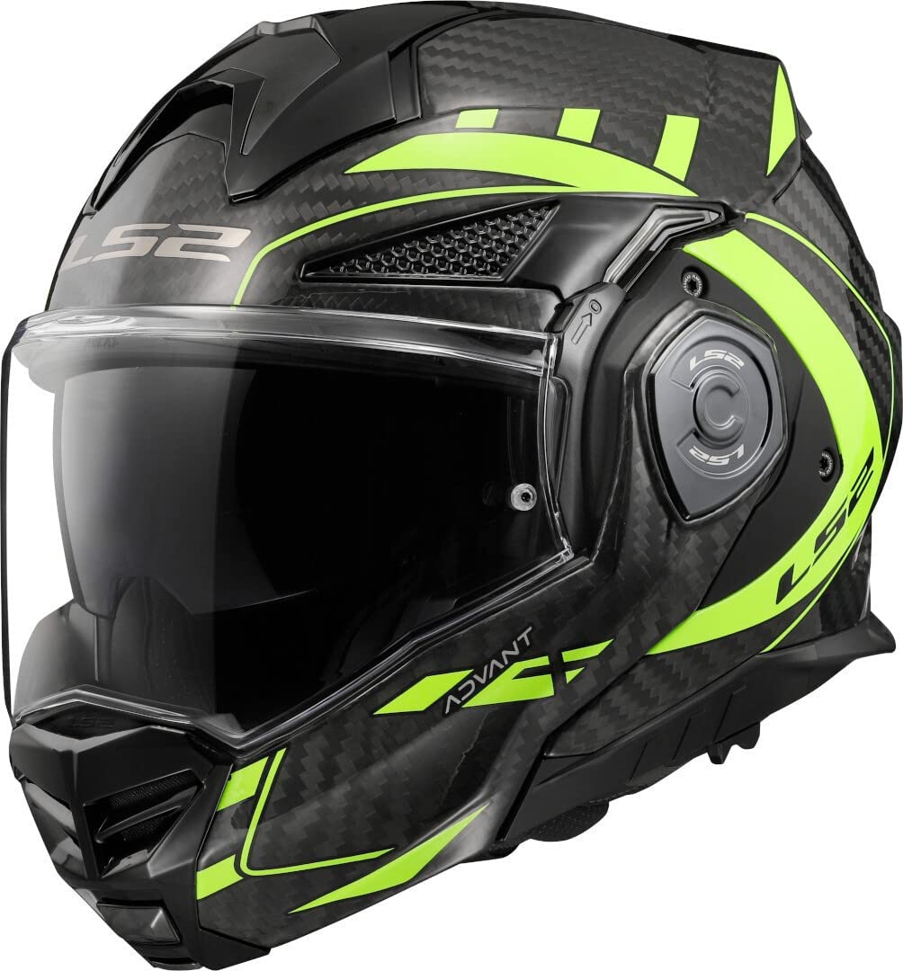 Riderwear | LS2 FF901 ADVANT X CARBON Flip-Up Helmet - Future Yellow