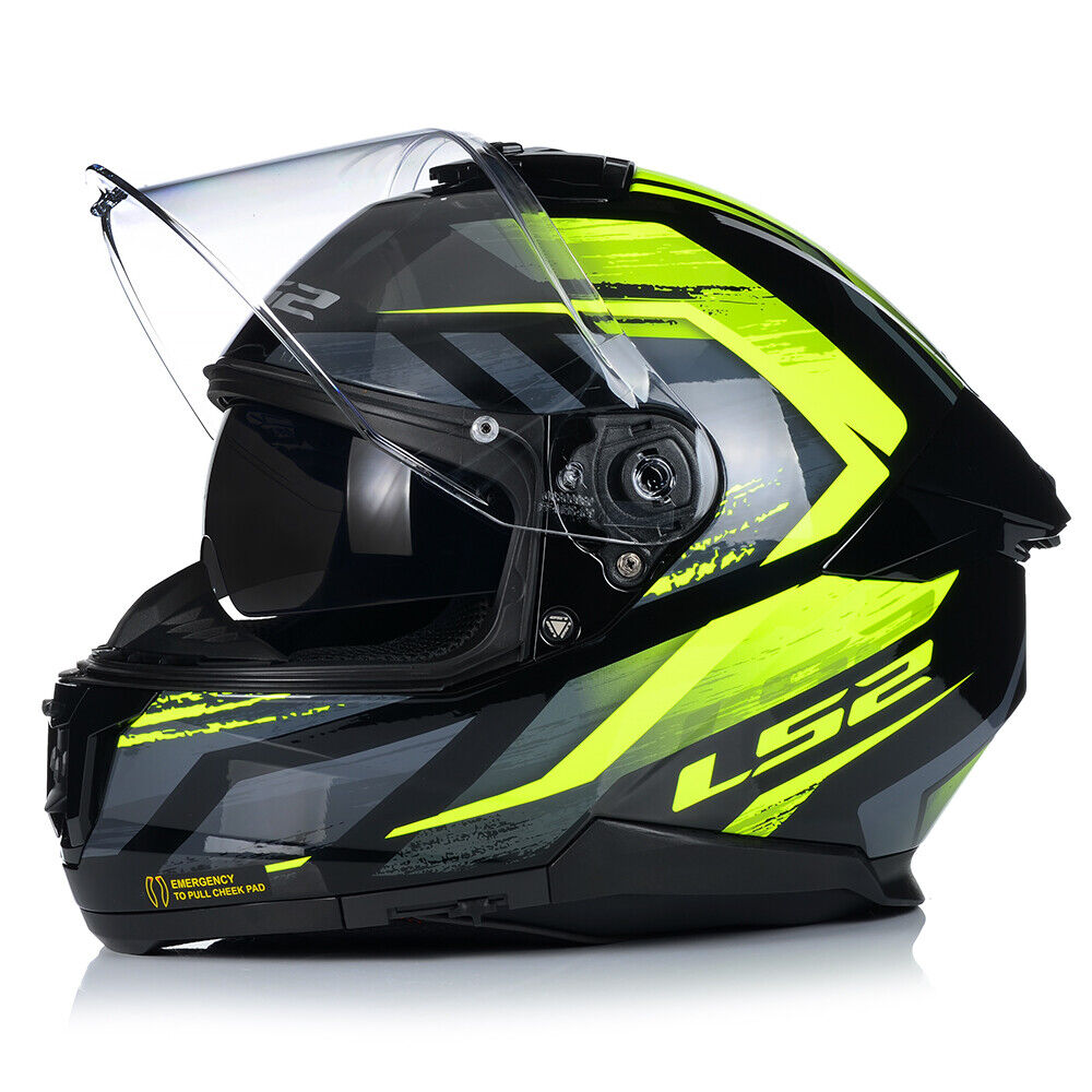 LS2 FF808 STREAM-II Full Face Helmet, Fury Black HiViz – Riderwear